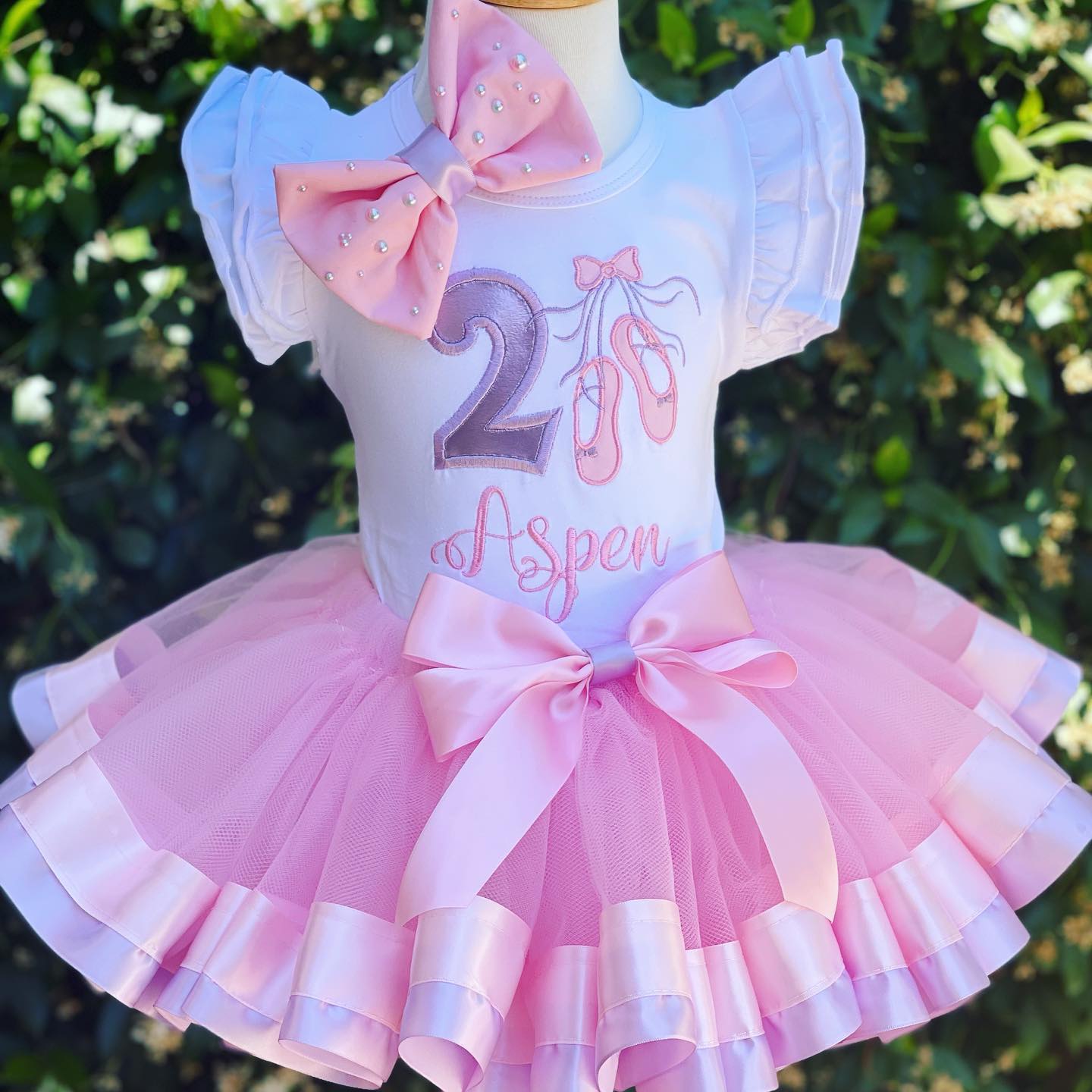Ballerina Tutu Outfit, birthday, with Bow