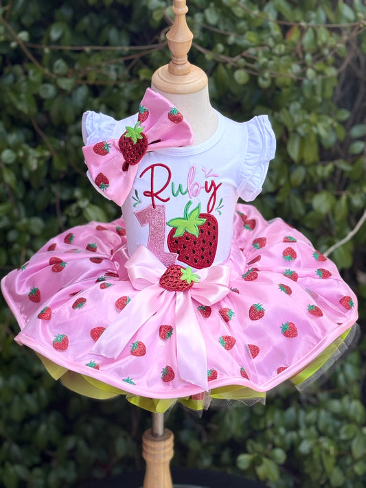 Strawberry Birthday Tutu Outfit